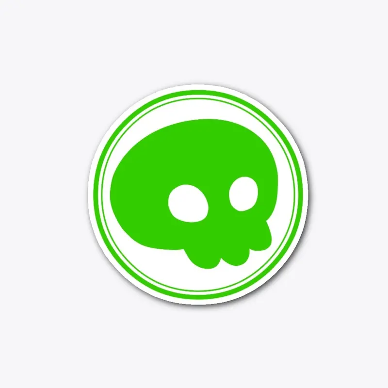 Green Skull Sticker